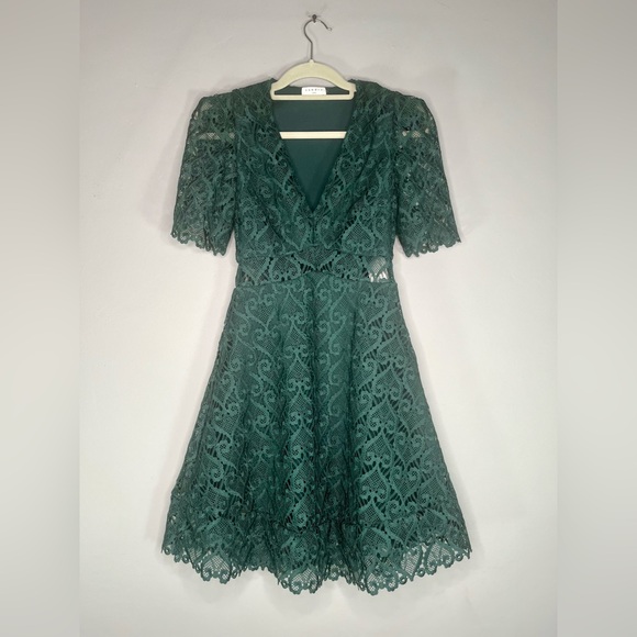 COPY - Sandro Hearty Lace Fit & Flare Short Sleeve Cocktail Mini Dress Size XS … - Picture 2 of 11